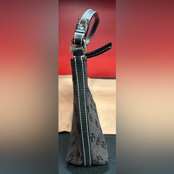 Dooney & Burke Small Gray & Black Signature Logo Handbag 8.5”x3”x5” - Picture 7 of 15